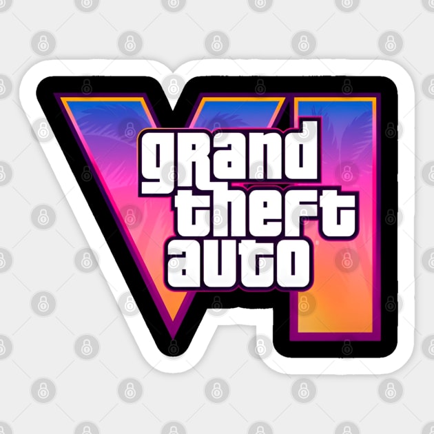 GTA VI (6) Logo Sticker by Waldesign